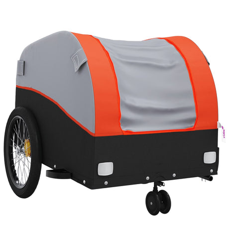 Przyczepka rowerowa VidaXL 30 kg, żelazna, czarno-pomarańczowa