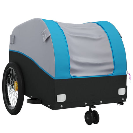 Przyczepka rowerowa VidaXL 30 kg, żelazna, czarno-niebieska