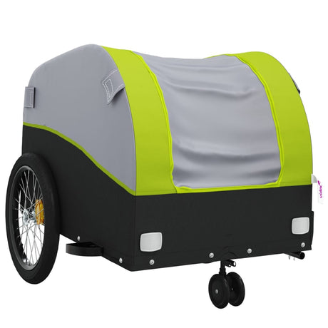 Przyczepka rowerowa Vidaxxl 30 kg żelazna czarno-zielona