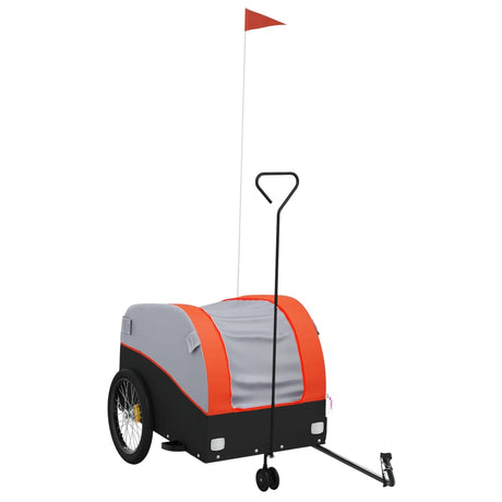 Przyczepka rowerowa VidaXL 45 kg, żelazna, czarno-pomarańczowa
