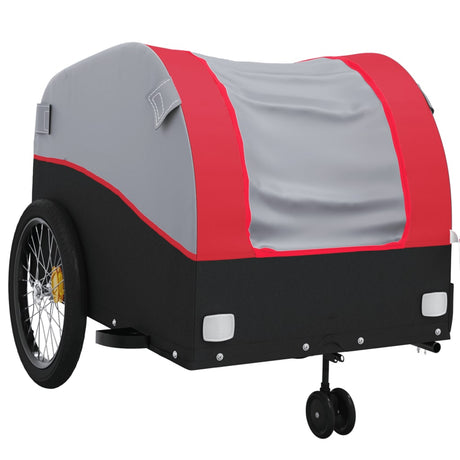 Przyczepka rowerowa Vidaxxl 45 kg żelazna czarno-czerwona