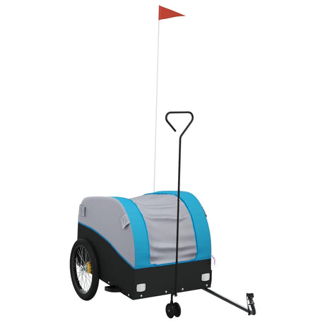 Przyczepka rowerowa VidaXL 45 kg, żelazna, czarno-niebieska