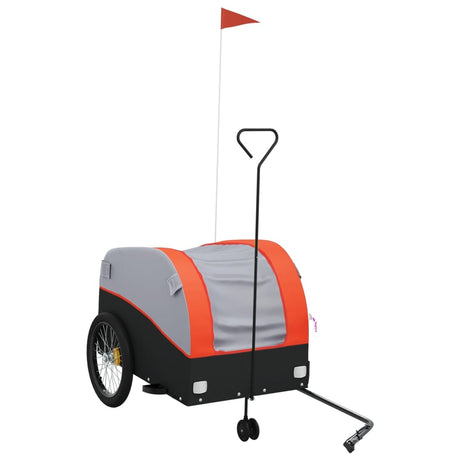 Przyczepka rowerowa VidaXL 45 kg, żelazna, czarno-pomarańczowa