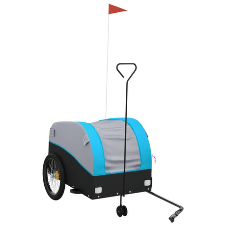 Przyczepka rowerowa VidaXL 45 kg, żelazna, czarno-niebieska
