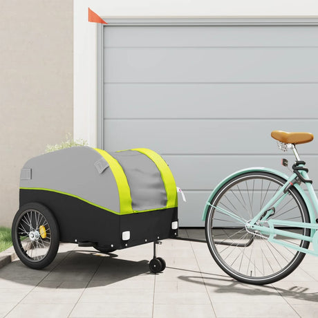 Przyczepka rowerowa VidaXL 45 kg żelazna czarno-zielona