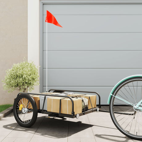 Przyczepka rowerowa VidaXL 135x70x37 cm, żelazo czarna