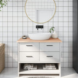 Blat umywalki Vidaxx 100x50x2 cm z litego drewna, surowego
