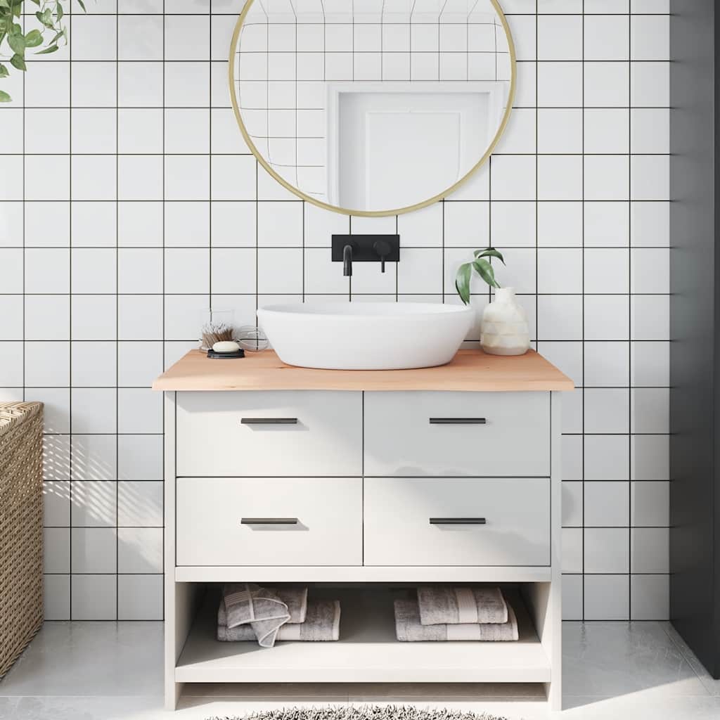 Blat umywalki Vidaxx 100x60x2 cm z litego drewna, surowego