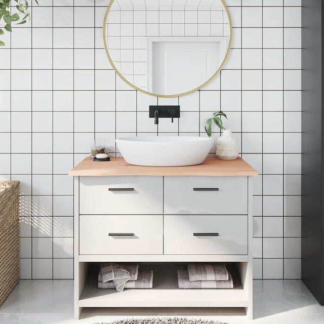 Blat umywalki Vidaxx 100x60x2 cm z litego drewna, surowego