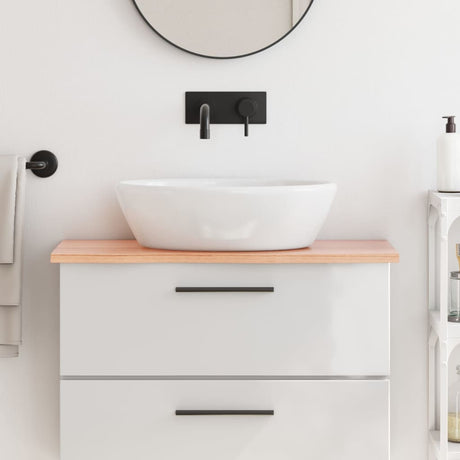 Blat umywalki Vidaxx 80x30x2 z litego drewna impregnowanego w kolorze jasnobrązowym