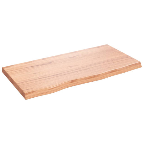 Blat umywalki Vidaxx 80x40x (2-4) cm z litego drewna poddanego obróbce w kolorze jasnobrązowym