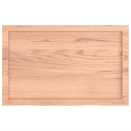 Blat umywalki Vidaxx 80x50x (2-4) cm z litego drewna poddanego obróbce w kolorze jasnobrązowym