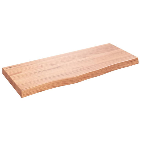 Blat umywalki Vidaxx 100x40x (2-6) cm z litego drewna impregnowanego w kolorze jasnobrązowym