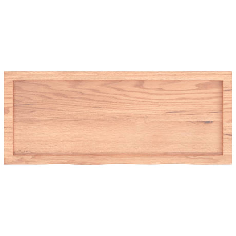 Blat umywalki Vidaxx 100x40x (2-6) cm z litego drewna impregnowanego w kolorze jasnobrązowym