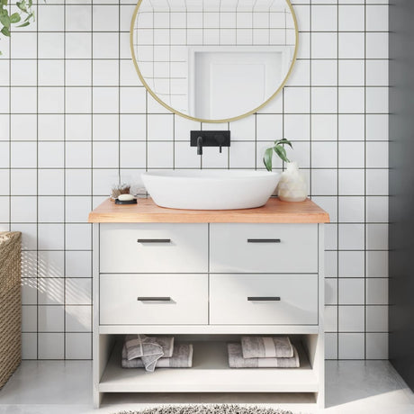 Blat umywalki Vidaxx 100x60x (2-4) cm z litego drewna impregnowanego w kolorze jasnobrązowym