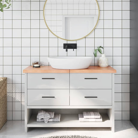 Blat umywalki Vidaxx 120x30x (2-4) cm z litego drewna impregnowanego w kolorze jasnobrązowym