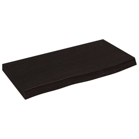 Blat umywalki Vidaxx 60x30x (2-4) cm z litego drewna poddanego obróbce w kolorze ciemnobrązowym