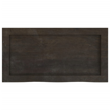 Blat umywalki Vidaxx 60x30x (2-4) cm z litego drewna poddanego obróbce w kolorze ciemnobrązowym