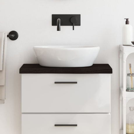 Blat umywalki Vidaxx 60x40x (2-4) cm z litego drewna poddanego obróbce w kolorze ciemnobrązowym