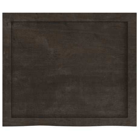 Blat umywalki Vidaxx 60x50x (2-4) cm z litego drewna poddanego obróbce w kolorze ciemnobrązowym