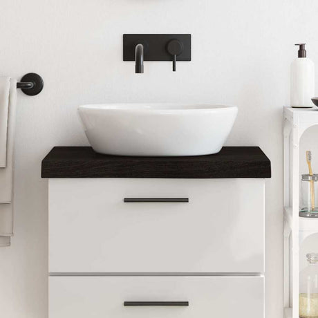 Blat umywalki Vidaxx 60x60x (2-6) cm z litego drewna poddanego obróbce w kolorze ciemnobrązowym