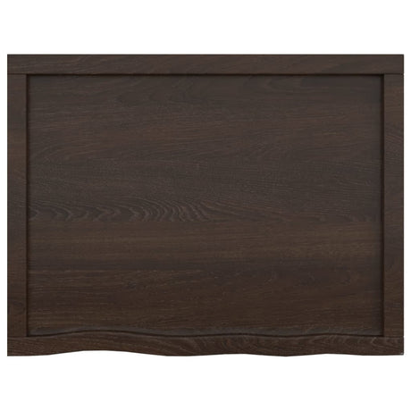 Blat umywalki Vidaxx 80x60x (2-6) cm z litego drewna poddanego obróbce w kolorze ciemnobrązowym