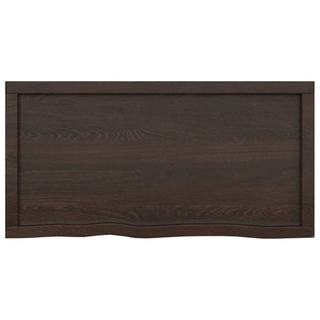 Blat umywalki Vidaxx 100x50x (2-4) cm z litego drewna poddanego obróbce w kolorze ciemnobrązowym