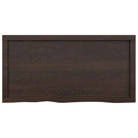 Blat umywalki Vidaxx 100x50x (2-6) cm z litego drewna poddanego obróbce w kolorze ciemnobrązowym