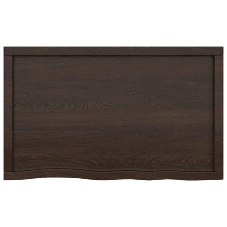 Blat umywalki Vidaxx 100x60x (2-6) cm z litego drewna poddanego obróbce w kolorze ciemnobrązowym