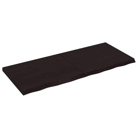 Blat umywalki Vidaxx 120x50x (2-4) cm z litego drewna poddanego obróbce w kolorze ciemnobrązowym