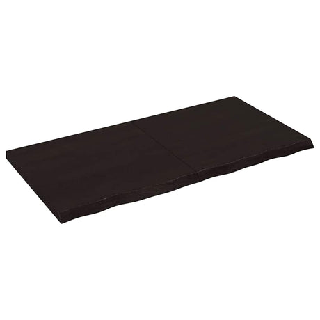 Blat umywalki Vidaxx 120x60x (2-4) cm z litego drewna poddanego obróbce w kolorze ciemnobrązowym