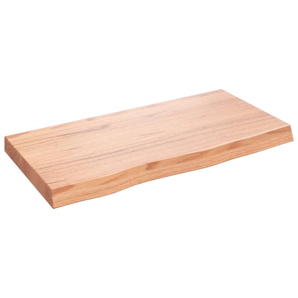 Vidaxl tafelblad 80x40x(2-6) cm behandeld massief eikenhout lichtbruin