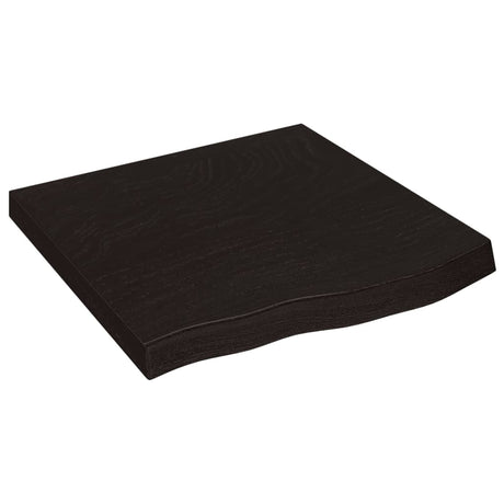Vidaxl tafelblad 60x60x(2-6)cm behandeld massief eikenhout donkerbruin