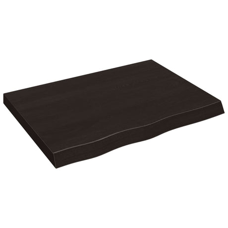 Vidaxl tafelblad 80x60x(2-6)cm behandeld massief eikenhout donkerbruin