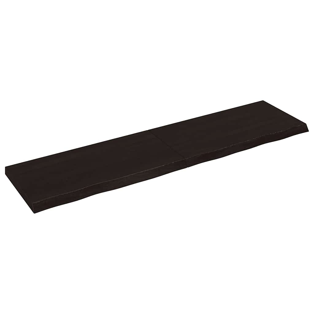 Vidaxl tafelblad 200x50x(2-6)cm behandeld eikenhout donkerbruin