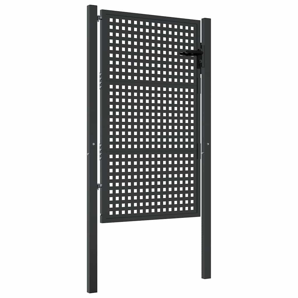 Brama ogrodowa VidaXL antracytowa, stalowa 100x125 cm