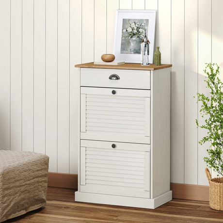 Szafka na buty Vidaxx vigo 60x35x96 cm lite drewno sosnowe w kolorze białym