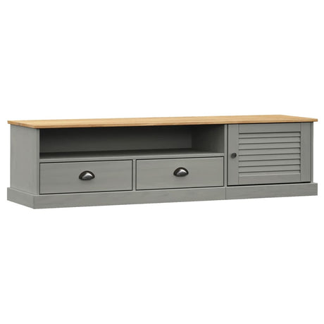 Vidaxl tv-meubel vigo 156x40x40 cm massief grenenhout grijs