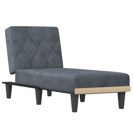 Vidaxl chaise longue fluweel donkergrijs