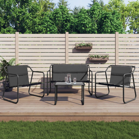 Vidaxl 4-delige loungeset met kussens staal antracietkleurig