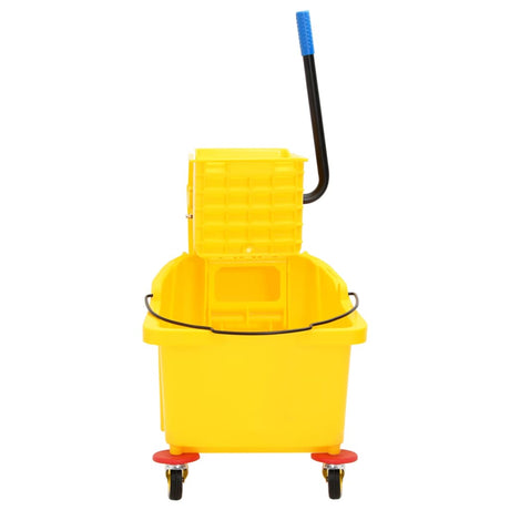 Wiadro do mopa Vidaxl z wyciskarką i kółkami 36 l, polipropylen, żółte