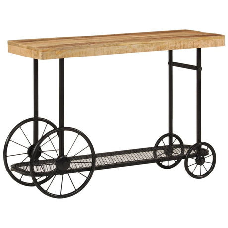 Vidaxl wandtafel 112x36x76 cm massief mangohout en ijzer