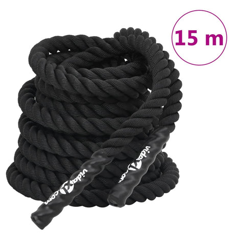 Lina bojowa VidaXL czarna 15 m 11 kg poliester