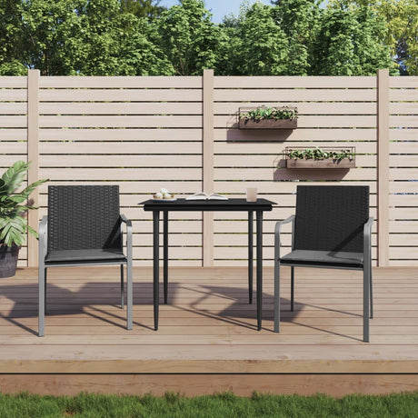 Vidaxl 3-delige tuinset met kussens poly rattan en staal