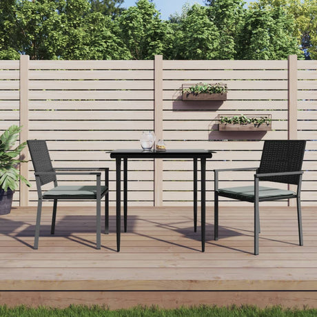 Vidaxl 3-delige tuinset met kussens poly rattan en staal