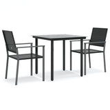 Vidaxl 3-delige tuinset met kussens poly rattan en staal