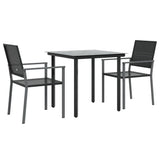 Vidaxl 3-delige tuinset met kussens poly rattan en staal