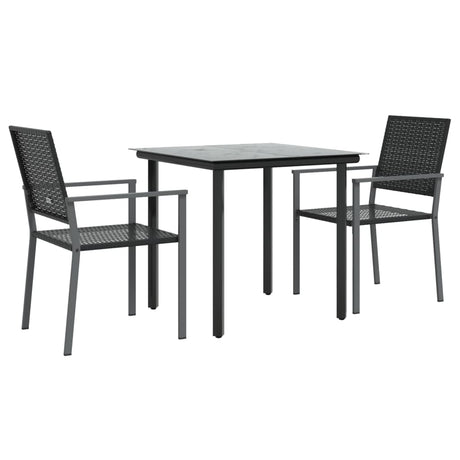 Vidaxl 3-delige tuinset met kussens poly rattan en staal
