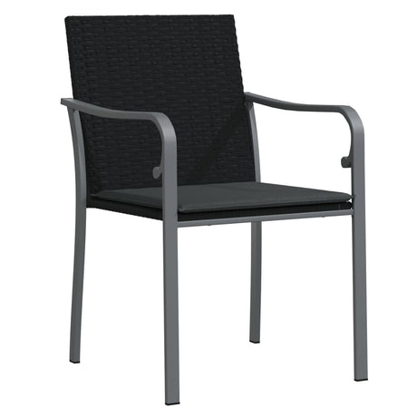 Vidaxl tuinstoelen 4 st met kussens 56x59x84 cm poly rattan zwart