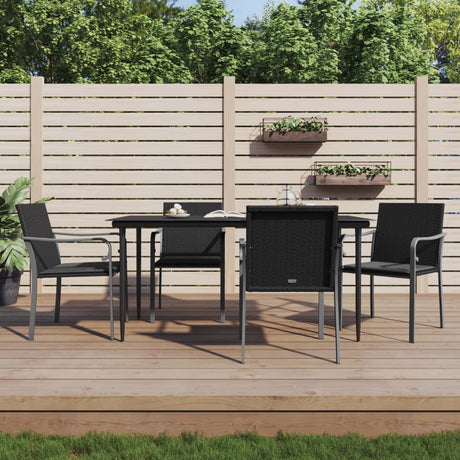Vidaxl tuinstoelen 4 st met kussens 56x59x84 cm poly rattan zwart